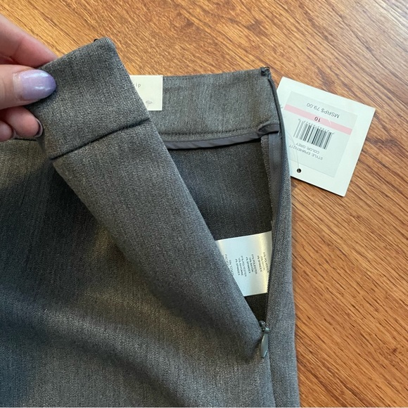 NWT Ellen Tracy Gray Modern Slim Mid Rise Side Zip Ankle Pants size 10 - Picture 4 of 12